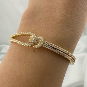 Classic wedding Gold and Silver Knot Bracelet